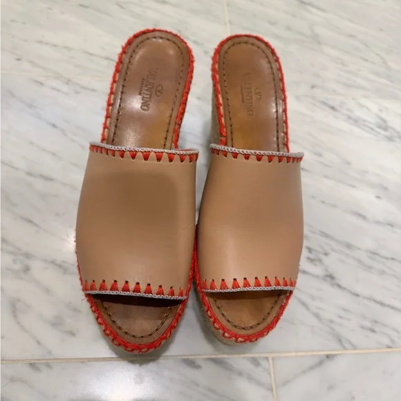 Valentino leather platform espadrille sandals IT39.5 Includes dust bag and box - Picture 7 of 7
